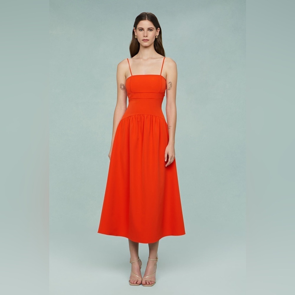 NEW AMUR oliver cady midi dress in koi